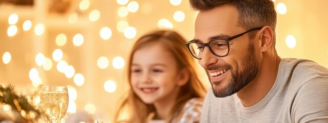 Joyful Father and Daughter Enjoying Quality Time Together at Home