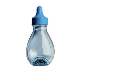 Blue Plastic Children’s Milk Feeder Bottle Isolated on White Background – Infant Feeding Bottle Concept