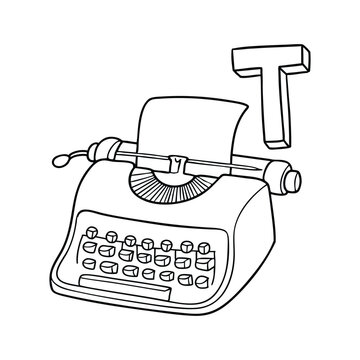 An illustration of letter T stands for T Typewriter