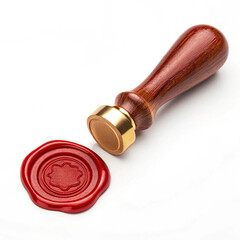 Wax seal stamp with red wax stick