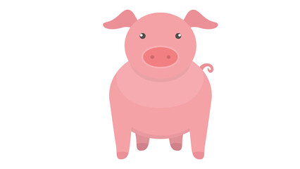 Cute Pink Pig Illustration
