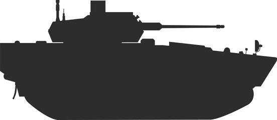 Icon of the modernized Polish Borsuk infantry fighting vehicle, side view icon, black silhouette. © Артем Яковенко