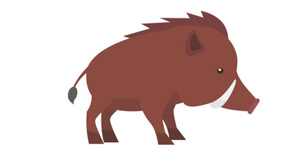 Wild Boar Illustration - Cute Animal