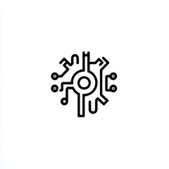 Circuitry symbol, central node with radiating lines
