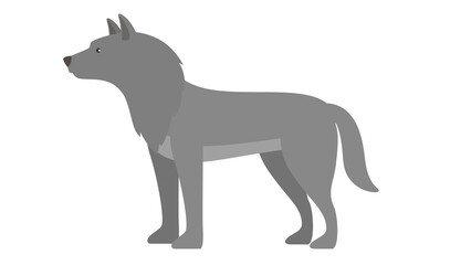 Gray Wolf Illustration - Side View