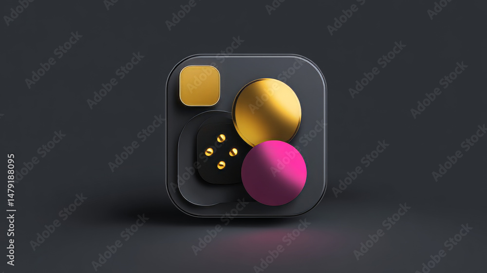 Poster 3d realistic vector icon. isolated on white background. ui ux template.