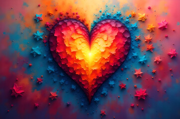 Creative bright heart love.generative ai
