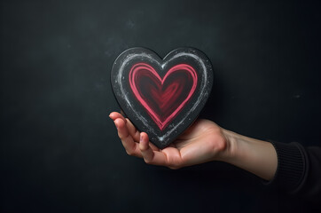 Fototapeta premium Creative bright heart love.generative ai