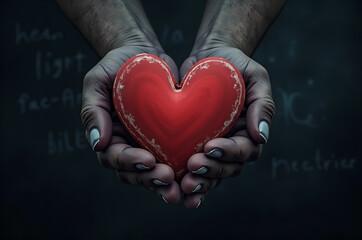 Fototapeta premium Creative bright heart love.generative ai