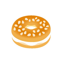 bagel vector on white background. 