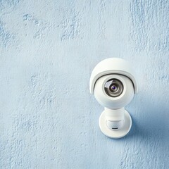 White Vintage Camera on Blue Wall