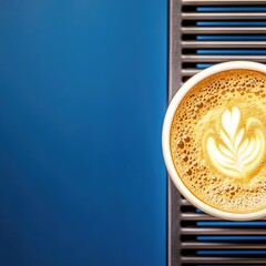 Vintage Coffee Cup on Modern Background
