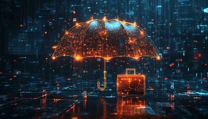 Digital Umbrella and Briefcase