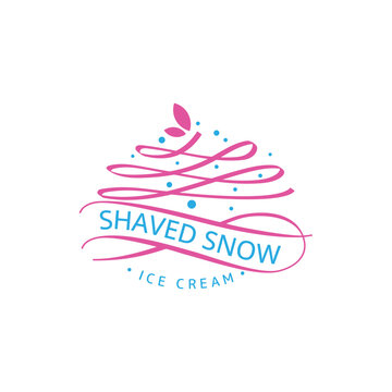 Playful Dessert Logo for shaved snow ice cream