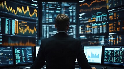 Fototapeta premium Financial Analyst Observing Market Data