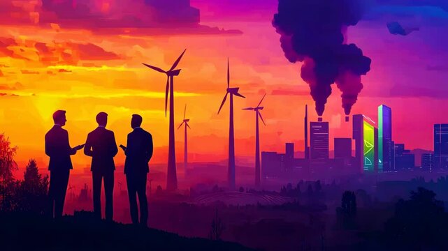 leadership pollution contrast Leadership for climate action with wind energy and pollution contrast, leadership for climate action driving change, vision of leadership for climate action. 