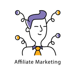 Affiliate Marketing Vector Filled Outline Style Icon. Eps 10 file