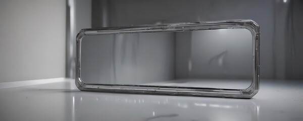 Obraz premium Mirror-like silver with subtle highlights; perfect for tech & sci-fi projects , material, reflective, polished