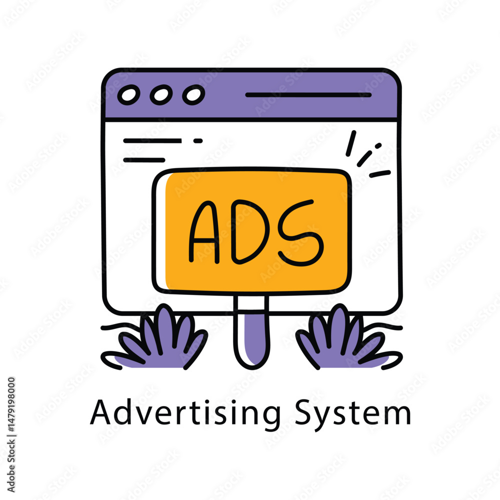 Poster advertising system vector filled outline style icon. eps 10 file