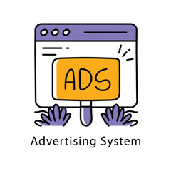 Advertising System Vector Filled Outline Style Icon. Eps 10 file