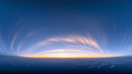 Fototapeta premium Vast blue sky adorned with delicate clouds, evoking serenity and boundless freedom.