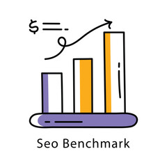 Seo Benchmark Vector Filled Outline Style Icon. Eps 10 file