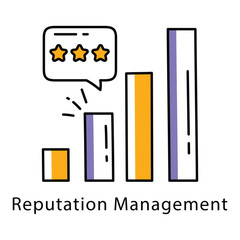 Reputation Management Vector Filled Outline Style Icon. Eps 10 file