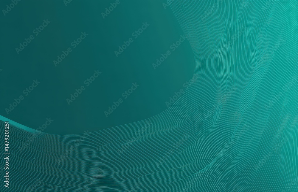 Poster teal abstract digital artistic design with flowing forms.