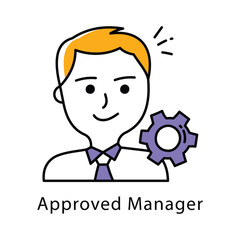Approved Manager Vector Filled Outline Style Icon. Eps 10 file