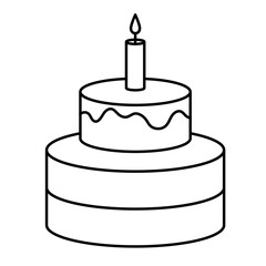 Birthday Cake Outline