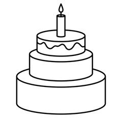 Birthday Cake Outline