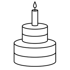 Birthday Cake Outline