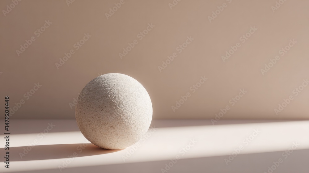 Poster minimalist close-up of meticulously curated object resting on smooth neutral-colored background