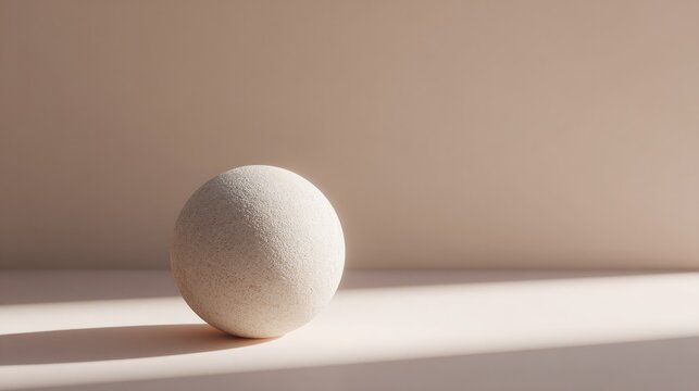 minimalist close-up of meticulously curated object resting on smooth neutral-colored background
