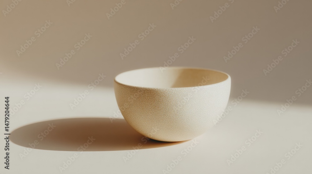 Poster minimalist close-up of meticulously curated object resting on smooth neutral-colored background