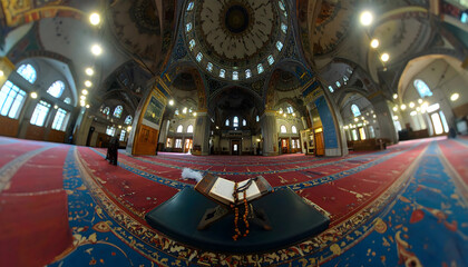 Obraz premium Islamic Devotional Attire and Prayer Accessories