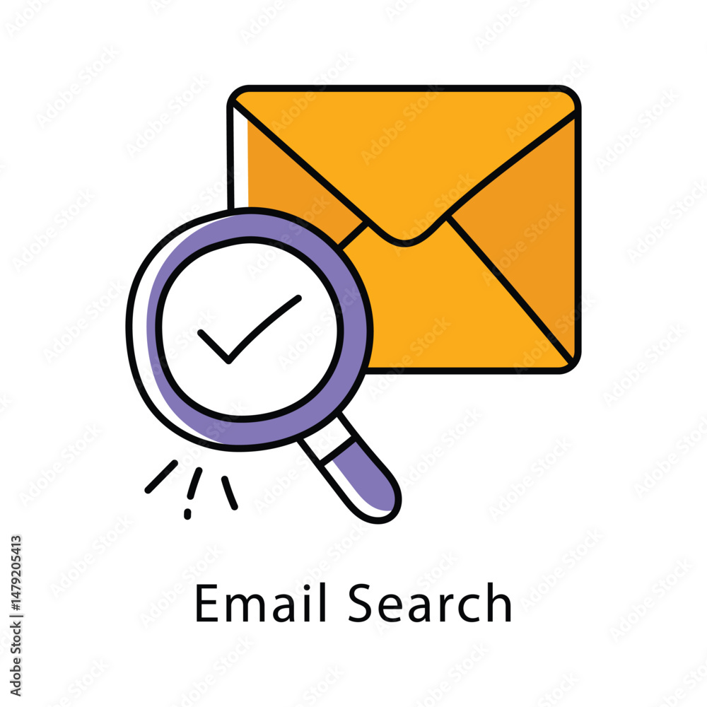Poster email search vector filled outline style icon. eps 10 file