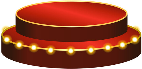 Red Product Podium Stage
