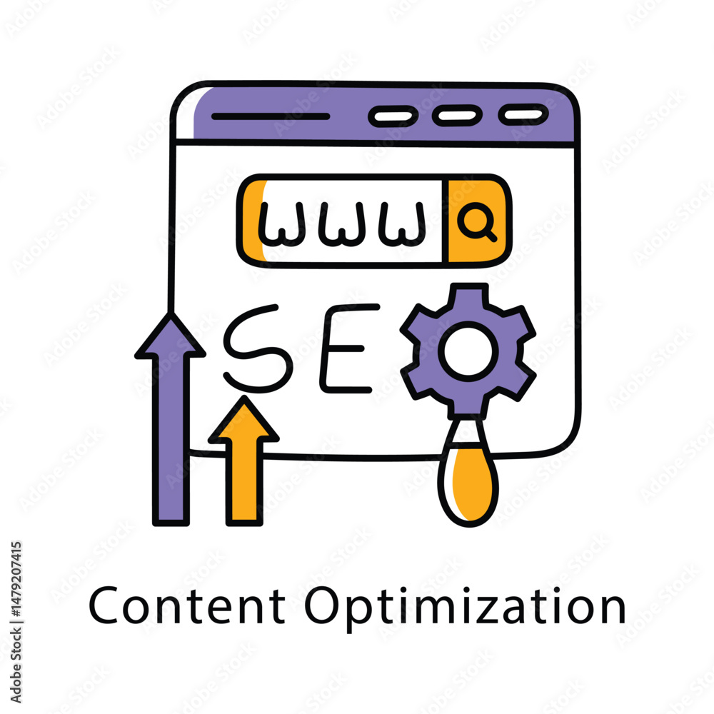 Poster content optimization vector filled outline style icon. eps 10 file