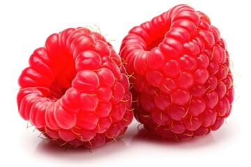 Fresh ripe red raspberries closeup