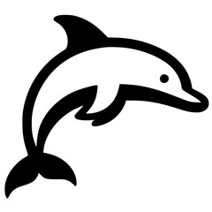 Obraz premium Silhouette of a baby dolphin