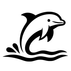 Silhouette of a baby dolphin