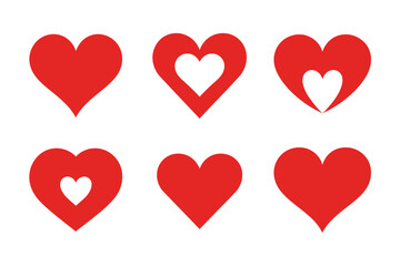 Red heart shapes collection for valentines day design
