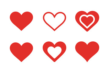 set of red hearts