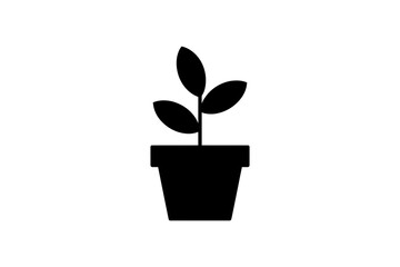 Potted plant simple vector icon gardening design