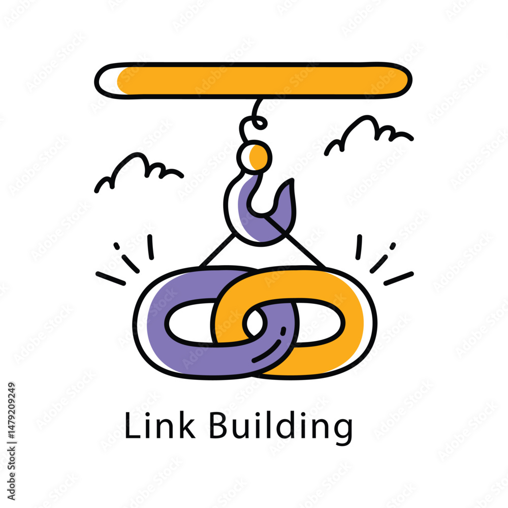 Poster link building vector filled outline style icon. eps 10 file