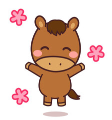 馬のかわいいキャラクター　イラスト素材