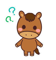 馬のかわいいキャラクター　？　イラスト素材