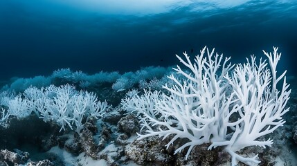  Coral reefs turning white due to ocean acidification