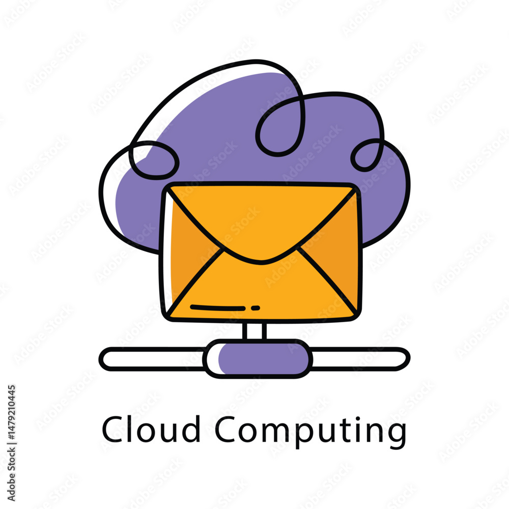 Poster cloud computing vector filled outline style icon. eps 10 file